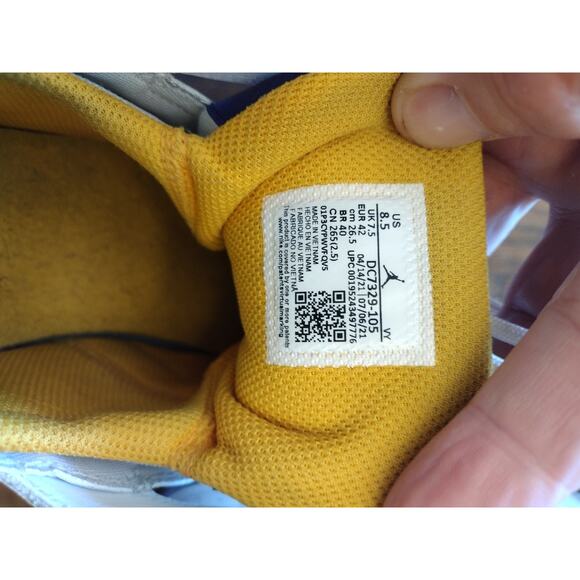 Jordan FLTCLB '91 White/University DC7329-105 Lakers Men's Size 8.5 - Picture 5 of 7